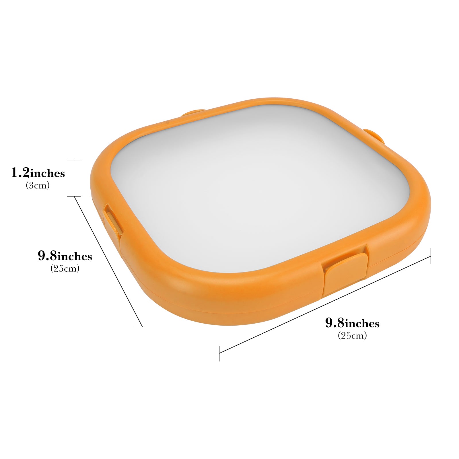 Linkidea Silicone Food Container with Lids, 9.8" Square Fruit and Vegetable Keeping Fresh Box, Transparent Visual Food Storage Box Fits Daily Use in Kitchen, Microwave and Fridge Safe (Yellow)