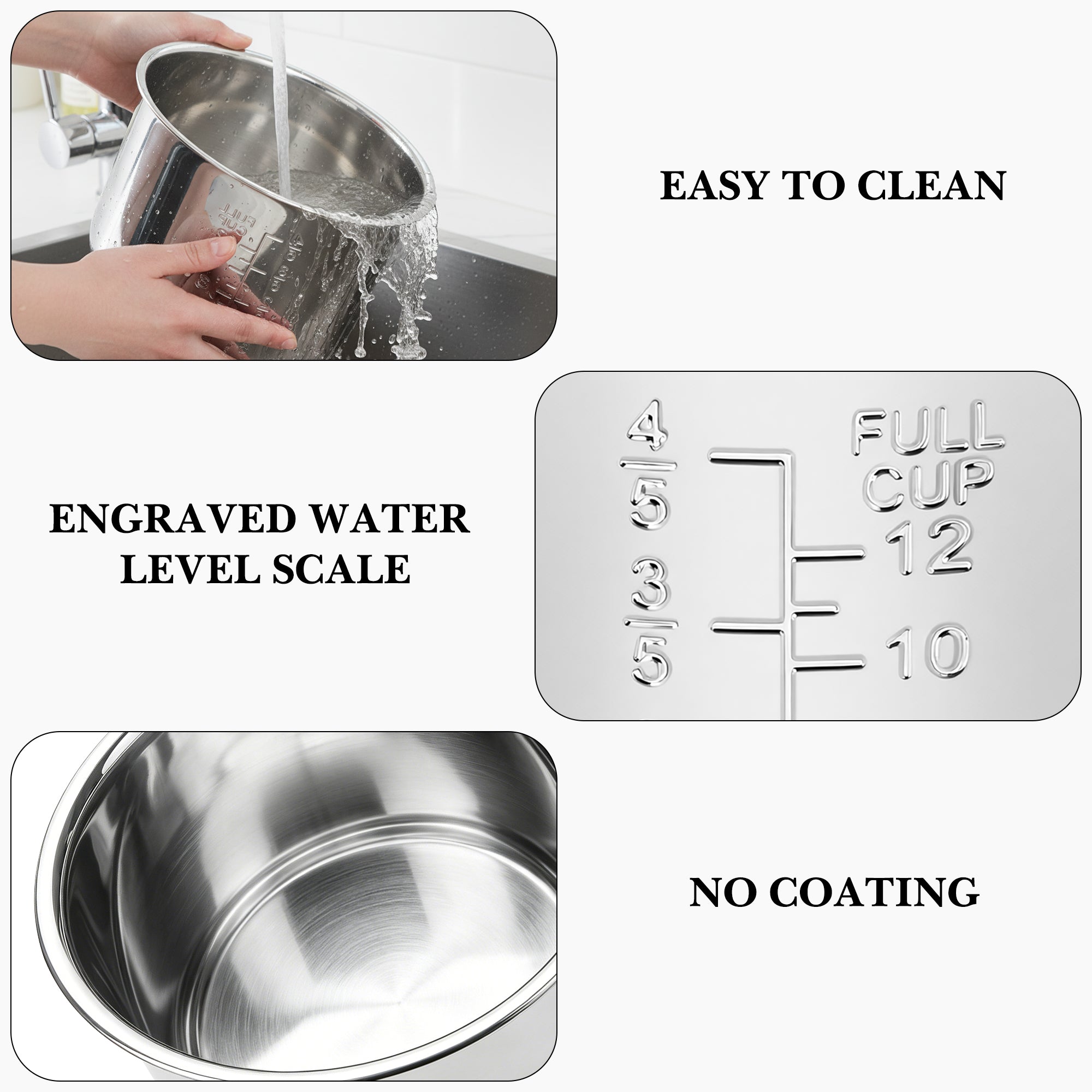Linkidea Rice Cooker Stainless Steel Inner Pot Compatible with Instant Pot Model PPC770, PPC771, Dishwasher Safe, No Coating Replacement Bowl