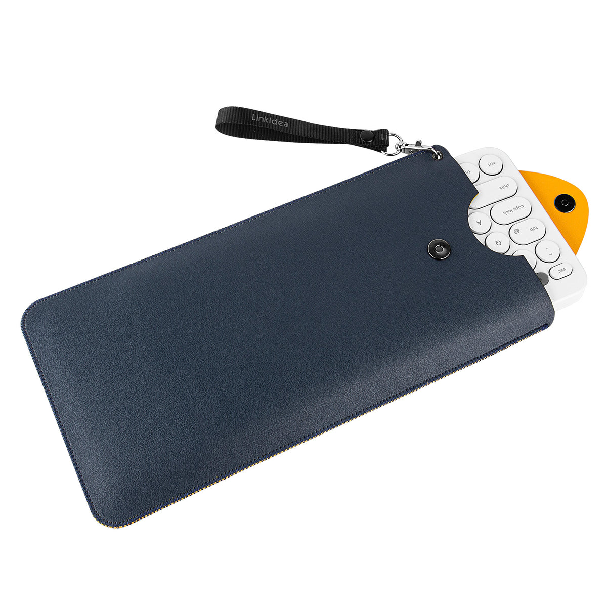 Linkidea Vegan Leather Keyboard Cover Sleeve Case Compatible with Logitech Pebble Keys 2 K380s / K380 / Keys-to-GO 2 (Dark Blue)