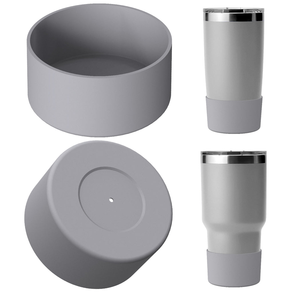 Linkidea Water Bottle Boot Compatible with YETI Rambler Travel Mug 20oz/30oz, Tumbler 20oz/30oz, Silicone Anti-Slip Water Bottle Bottom Sleeve Cover Protector (Grey / 2 Pack)