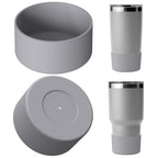 Linkidea Water Bottle Boot Compatible with YETI Rambler Travel Mug 20oz/30oz, Tumbler 20oz/30oz, Silicone Anti-Slip Water Bottle Bottom Sleeve Cover Protector (Grey / 2 Pack)