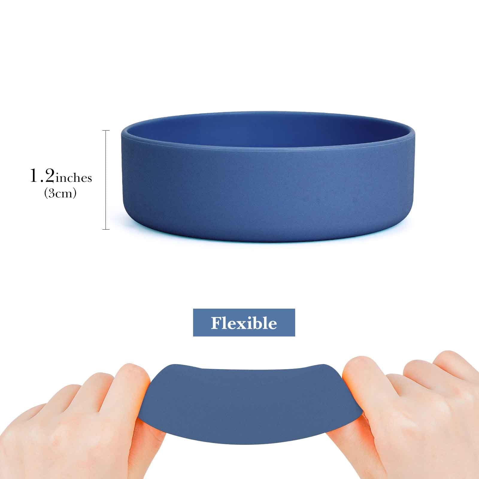 Linkidea 2 Pack Water Bottle Boot Compatible with CamelBak Chute Mag 40oz, Silicone Anti-Slip Waterbottle Bottom Sleeve Bumper Protector (Nordic Blue)