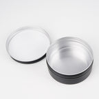 Linkidea 2 Pack Large Aluminum Shaving Soap Tin with Screw Lid, 3.9" Oversized Travel Case for Extra-Large Shaving Soap Pucks up to 3.7" Inner Diameter (Black)