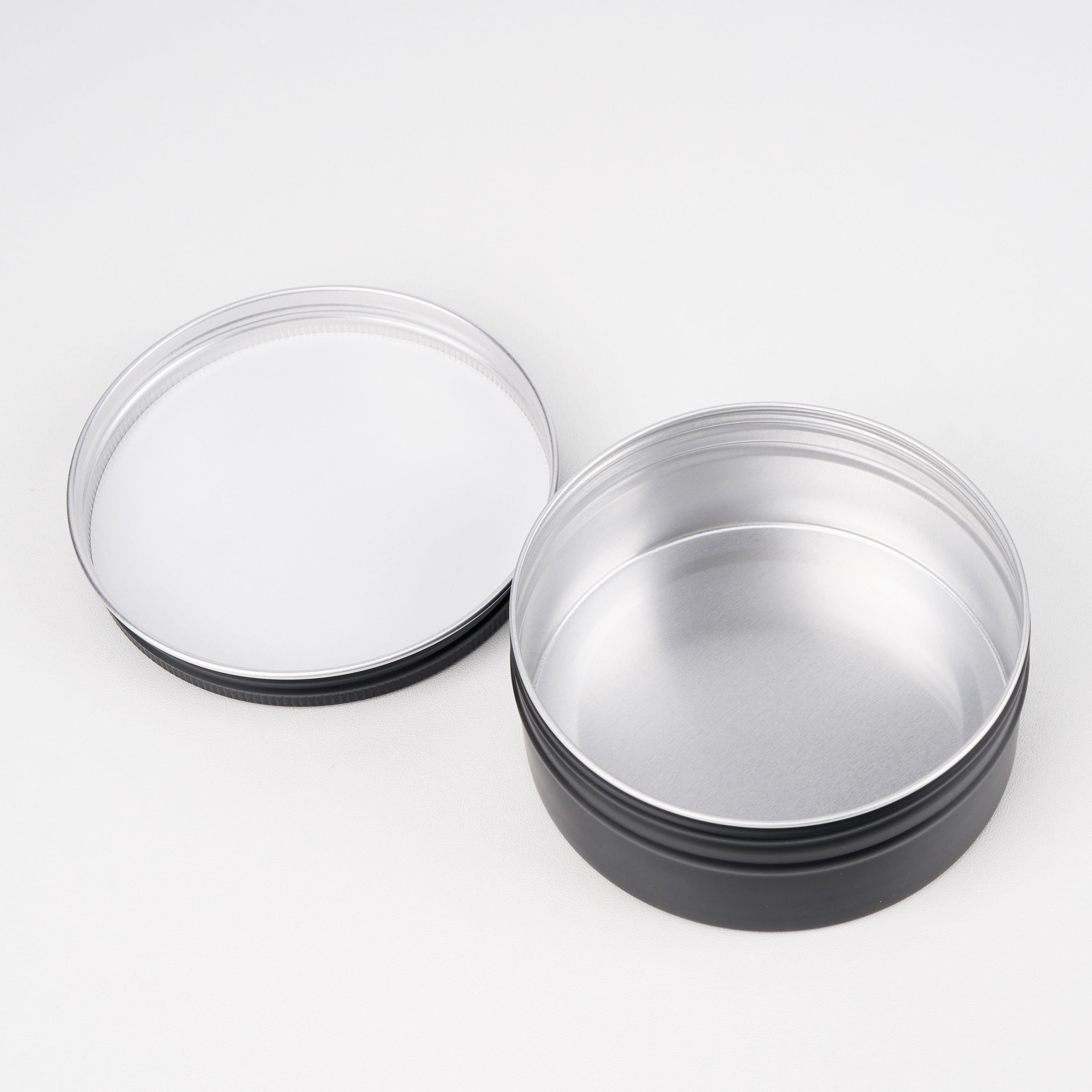 Linkidea 2 Pack Large Aluminum Shaving Soap Tin with Screw Lid, 3.9" Oversized Travel Case for Extra-Large Shaving Soap Pucks up to 3.7" Inner Diameter (Black)