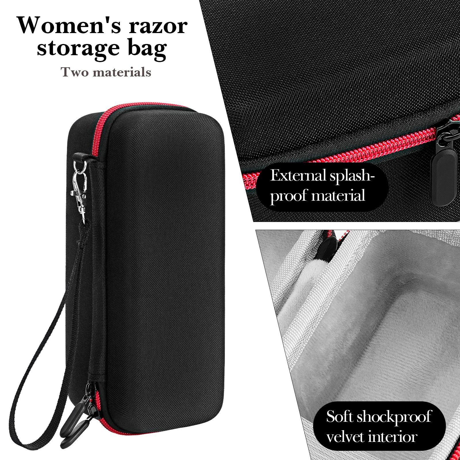 Linkidea Women's Hard Shell Travel Case for Electric Body Hair Trimmer & Shaver, Portable Grooming Pouch Compatible with Philips Bodygroom 5000/6000/7000, Groomer 3000 (Black)