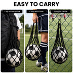 Linkidea 2 Pack Soccer Ball Mesh Bag, Breathable Nylon Soccer Ball Storage Bag, Holds 1 Ball Each (Fits Size 3, 4, 5 Balls), Sports Equipment & Training Bag (Black)