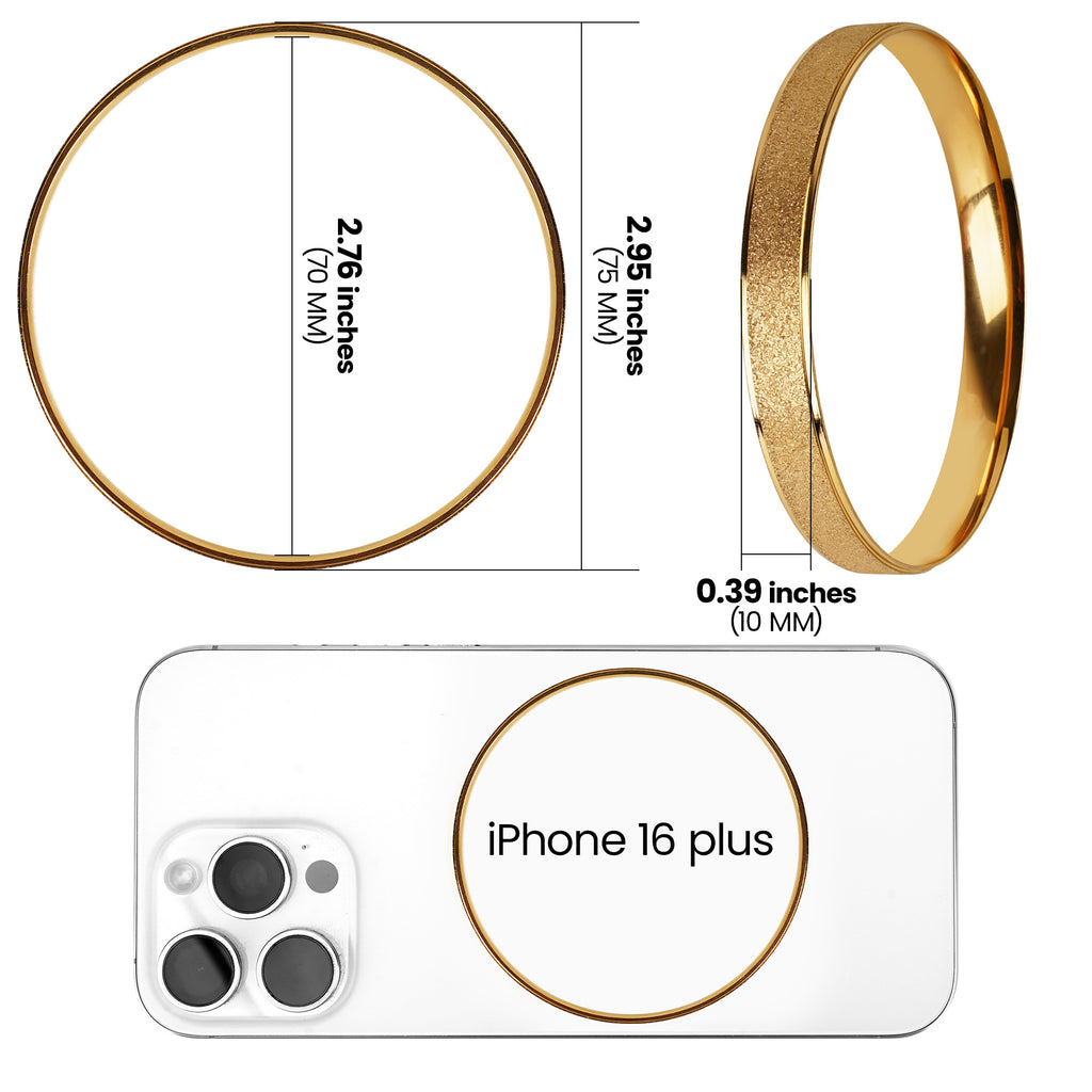 Gold-Tone Matte Finish Round Bangle Bracelet for Women, Minimalist Closed Stainless Steel Jewelry with Brushed Texture, Elegant Slim Wrist Accessory for Everyday Wear