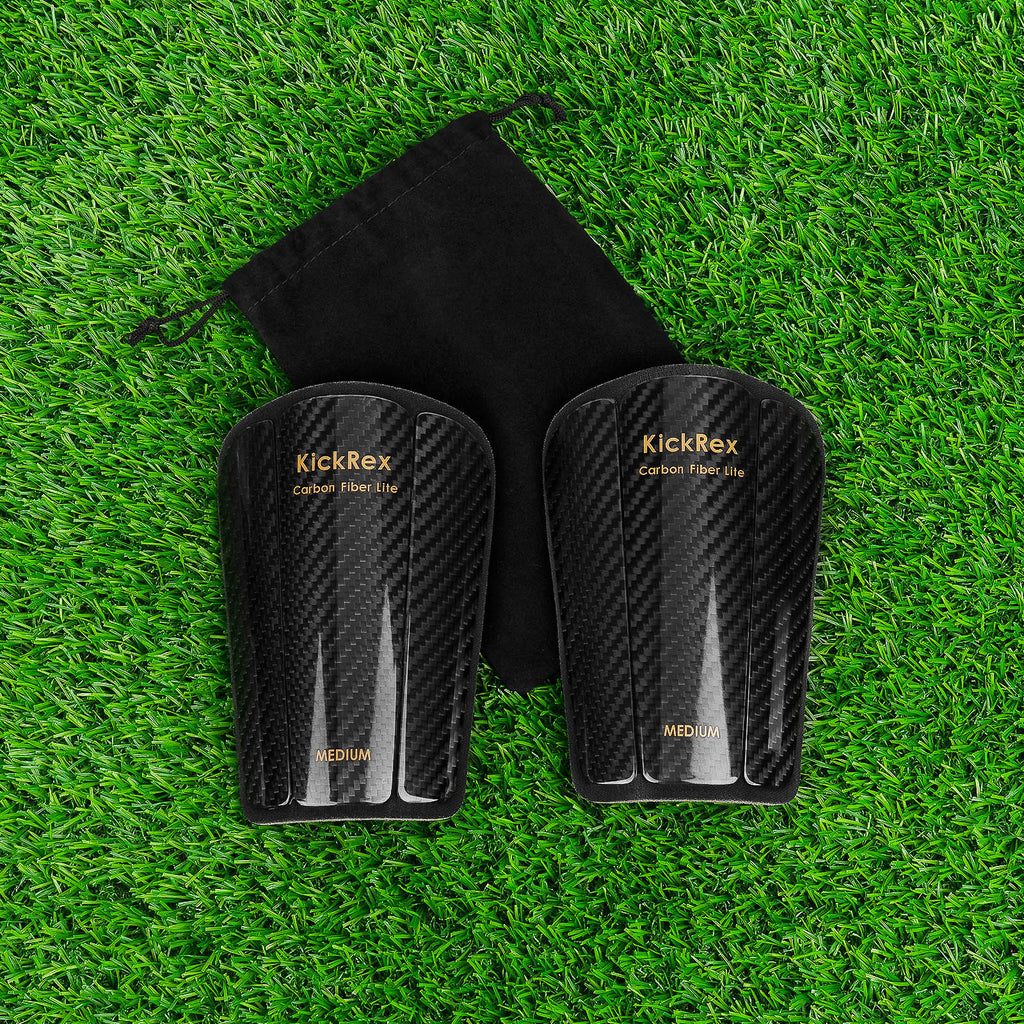 Linkidea Flexible Carbon Fiber Soccer Shin Guards, Ultra-light Shin Pads Adaptable to The Shape of the Shin, Lightweight Professional Leg Protection for Kids, Youth and Adults (Medium)