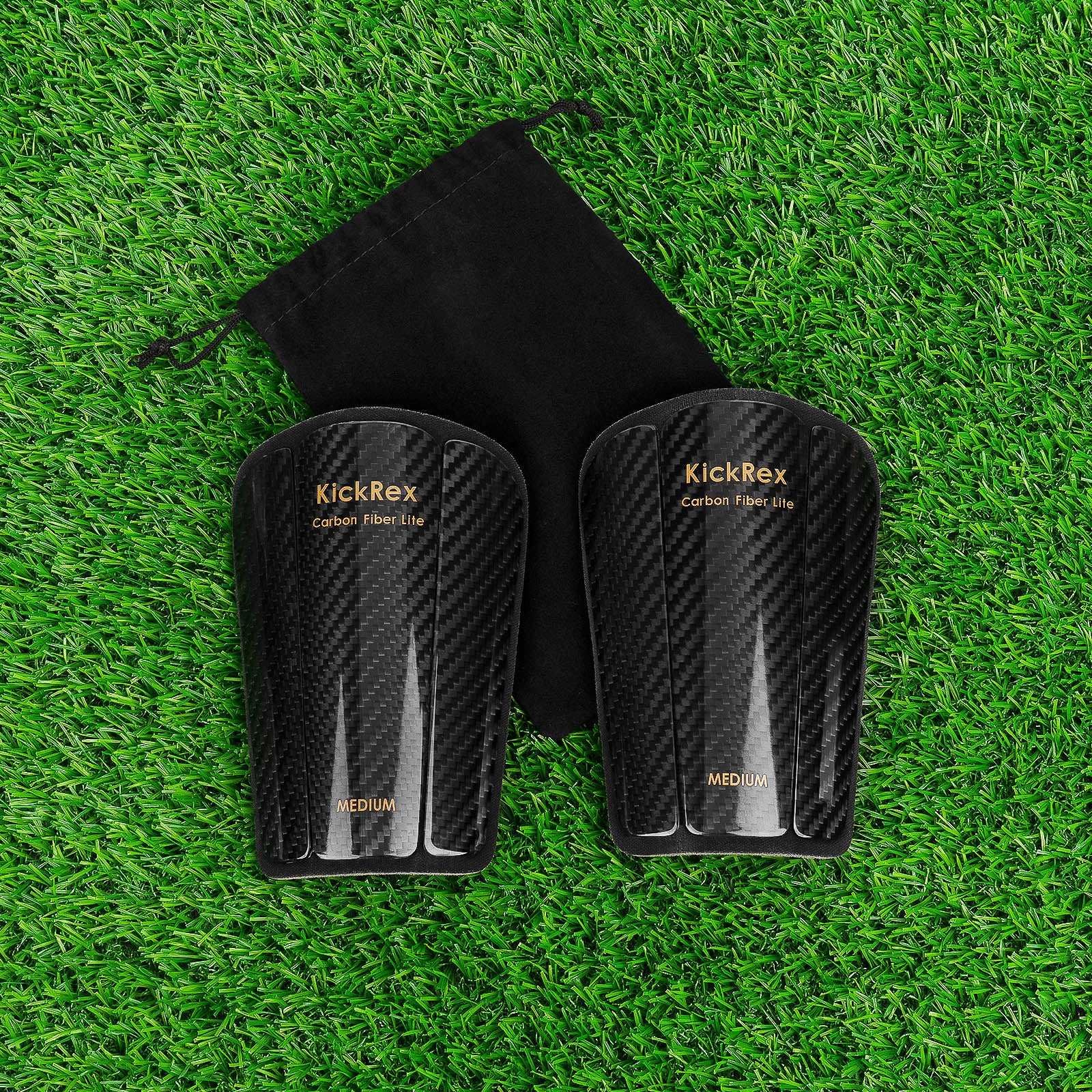 Linkidea Flexible Carbon Fiber Soccer Shin Guards, Ultra-light Shin Pads Adaptable to The Shape of the Shin, Lightweight Professional Leg Protection for Kids, Youth and Adults (Medium)