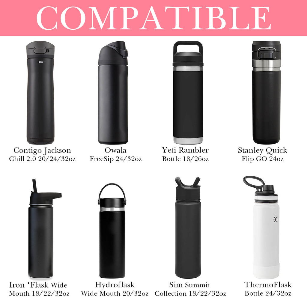 Linkidea Water Bottle Carrier with Strap Compatible with YETI Rambler Bottle 18oz/26oz, Owala FreeSip 24oz/32oz, Waterbottle Sling Bag Holder, Shoulder Strap with Phone Pocket (Pink)