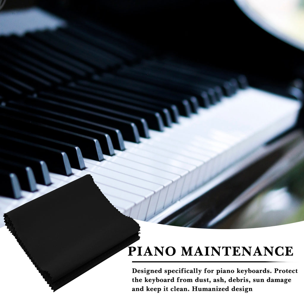 Linkidea Piano Keyboard Anti Dust Key Cover, Fabric Key Cover Cloth Soft Dustproof for 88 Keys Acoustic & Digital Piano and Electronic Keyboard (Classic Black)