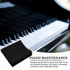 Linkidea Piano Keyboard Anti Dust Key Cover, Fabric Key Cover Cloth Soft Dustproof for 88 Keys Acoustic & Digital Piano and Electronic Keyboard (Classic Black)