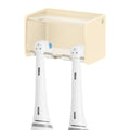 Linkidea Wall Mount Electric Toothbrush Holder with Cover, Acrylic Self-Adhesive Power Brush Stand, 3 Slot Organizer Compatible with Oral-B iO Series, Oral-B Pro 3000(Beige)