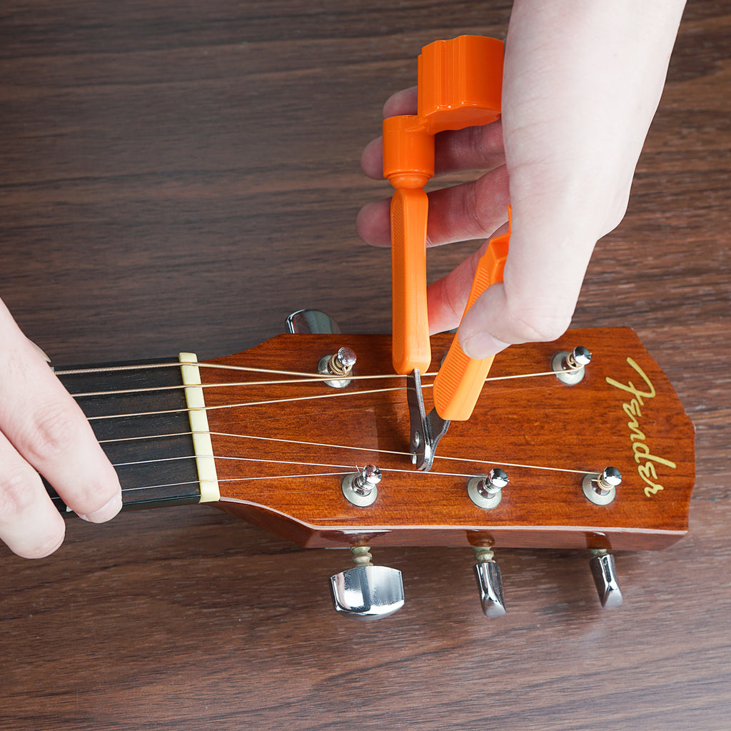 Linkidea 3-in-1 Guitar String Winder, Pin Puller, String Cutter for Guitar Restringing Repairing (Orange)