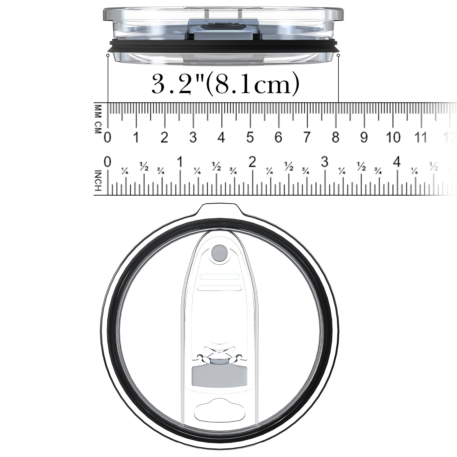 Linkidea 20oz Tumbler Lid Compatible with YETI Rambler, SUNWILL, WETOWETO, 4 Pack Replacement Spill Proof Lids for 3.2" Cup Mouth