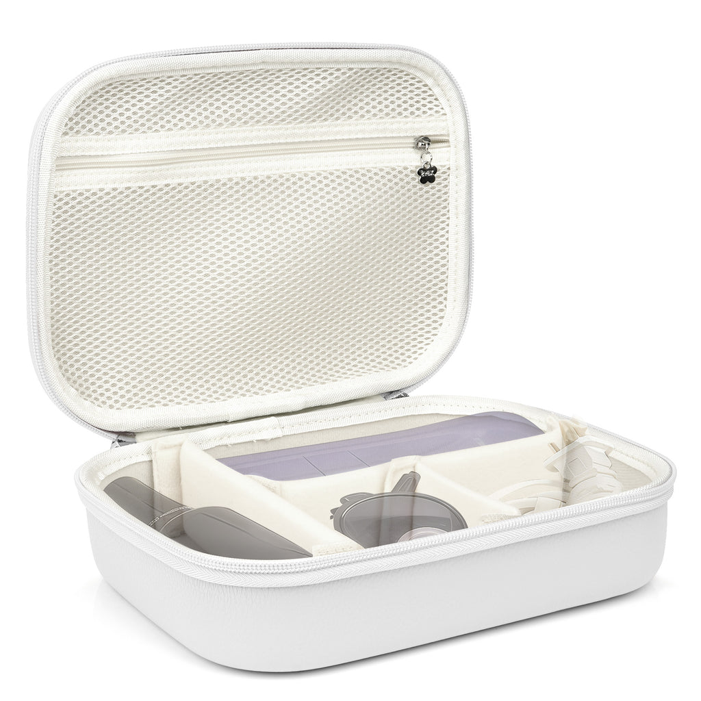 Linkidea Laser Hair Removal Device Storage Case, Women's Travel Shaving Kit Organizer Compatible with Air 3 IPL & 10 IPL, Portable Hair Removal Bag (White)
