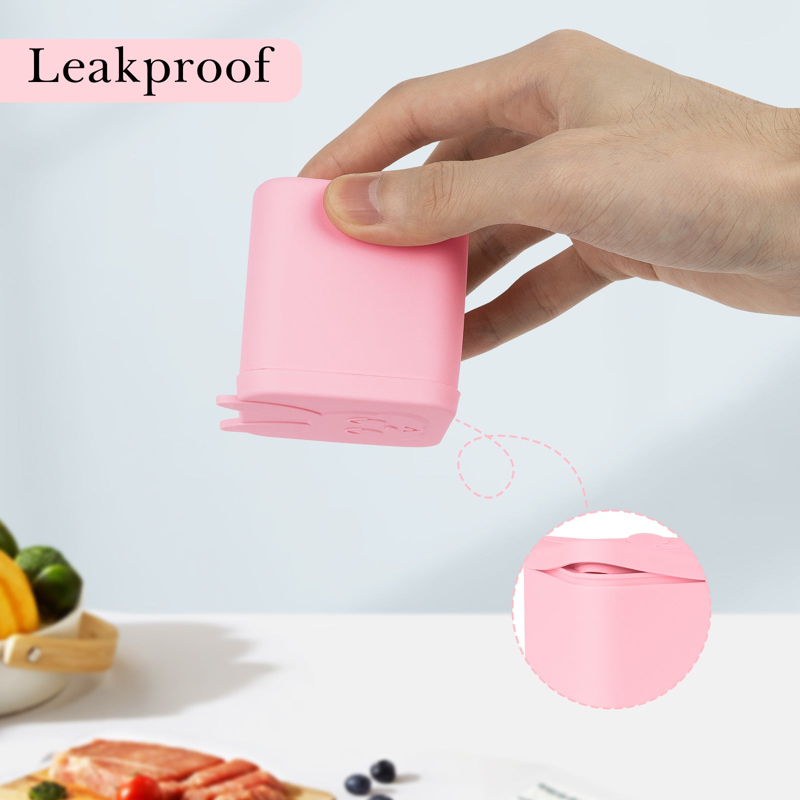Linkidea 2 Pack Salad Dressing Container, 10.1 oz Leakproof Dips Containers To Go, Reusable Containers Ideal for Lunch Bento Box, Condiment Container with Silicone Lids, Compatible with OmieBox