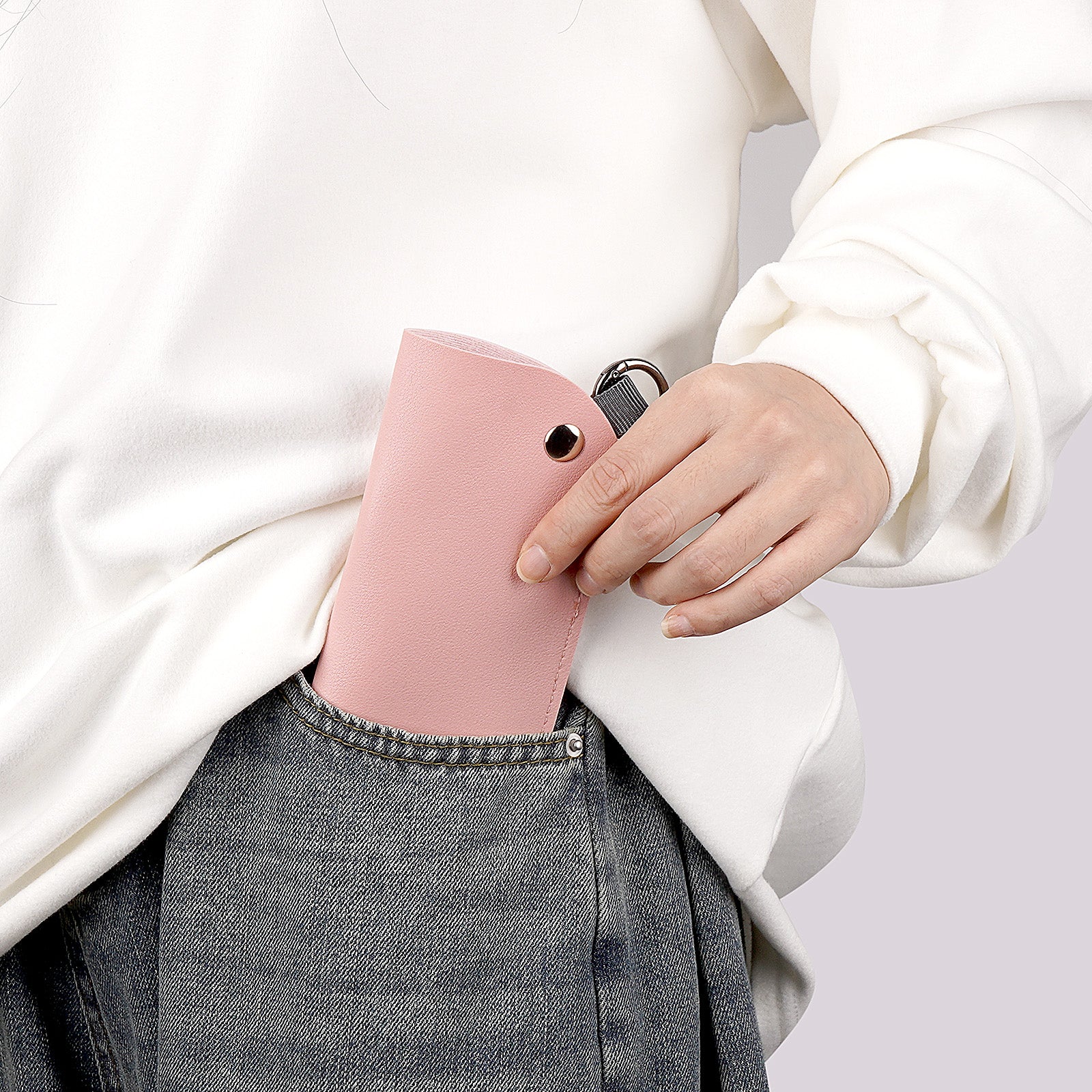 Extra Large Sunglasses Pouch Case with Hook Ring, Vegan Leather Oversized Sun Glasses Organizer Soft Bag Compatible with Gucci GG0981S GG0908S GG1223S GG1370S Versace VE2255 (XXL, Pink)