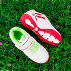 Linkidea Kids TF Soccer Shoes No Laces, Laceless Turf Soccer Cleats for Unisex-child (White)