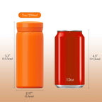 Linkidea 7oz (200ml) Mini Water Bottle, Vacuum Insulated Stainless Steel Bottle for Hot & Cold Drinks, Spill-Proof Small Bottle Fit Handbag, Purse and Pocket (Orange)