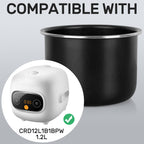 Linkidea 1.2L Rice Cooker Aluminum Inner Pot Compatible with COMFEE' CRD12L1B1BPW, Dishwasher Safe, Small 2 Cups Uncooked Replacement Pot Liner