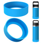 Linkidea 2 Pack Water Bottle Boot Compatible with YETI Rambler Jr. Kids 12oz, Rambler Bottle 12oz/18oz, Yonder 20oz, Silicone Anti-Slip Bottle Bottom Bumper Protector (Blue)