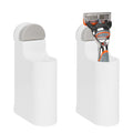 Linkidea 2 Pack Plastic Wall Mount Razor Holder, Compatible with Gillette Fusion 5, Harry's 5 Blade, Dorco Pace 6 Pro, Bathroom Shaving Accessories Organizer (White)