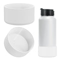 Linkidea Water Bottle Boot Compatible with IRON °FLASK Wide Mouth 32oz/40oz, Narrow Mouth 32oz, Silicone Bottle Bottom Sleeve Cover Protector, Bottle Bumper (White / 2 Pack)