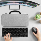 Linkidea Hard Travel Case for TKL Tenkeyless Wireless/Wired Keyboard, Computer 87 Keys Keyboard Carrying Case Protective Storage Box Bag (Grey)
