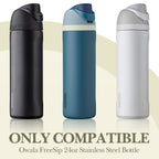 Linkidea Silicone Water Bottle Sleeve Compatible with Owala FreeSip 24oz, Anti-Slip Protector Waterbottle Boot, Bottle Bumper Cover, Off White