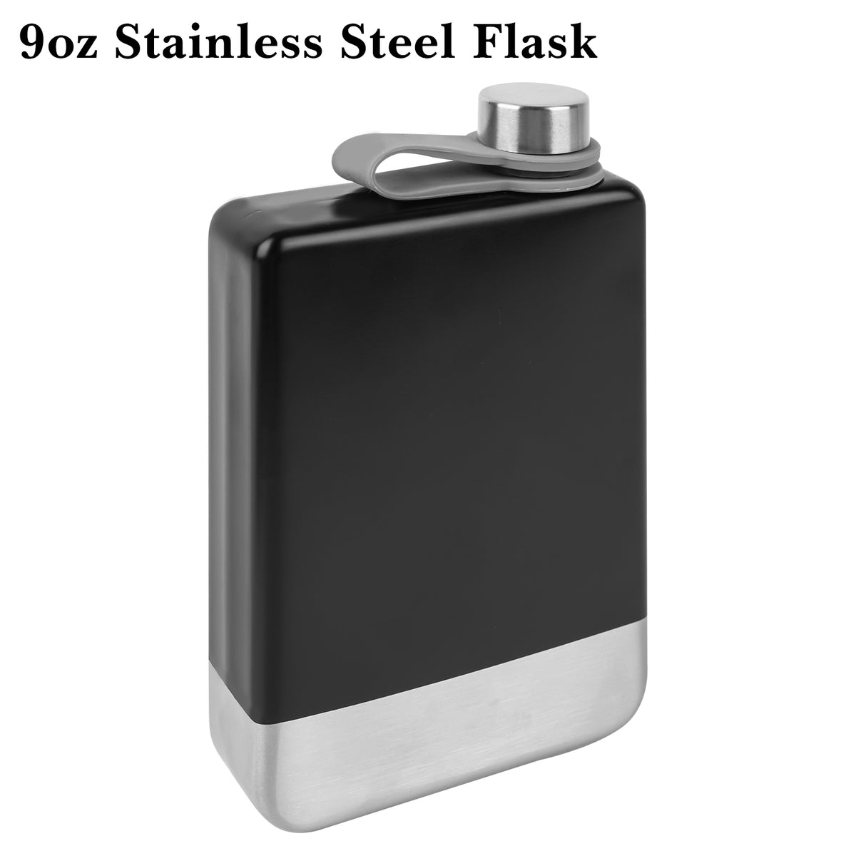 Linkidea 9 oz Stainless Steel Flask for Liquor with Funnel, Leak-Proof Pocket Hip Flask for Whiskey, Bourbon & Alcohol, Outdoor Camping, Golf & Travel (Matte Black)