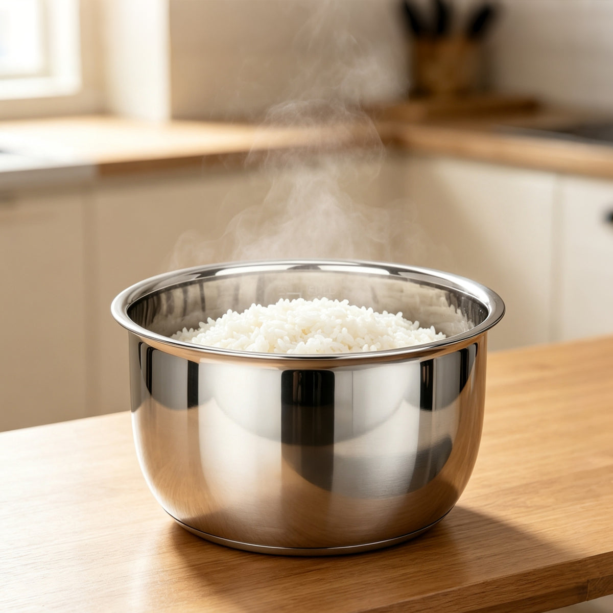 Linkidea Rice Cooker Stainless Steel Inner Pot Compatible with Tiger JBV-A10U, JBV-10CU, Dishwasher Safe, No Coating Replacement Bowl
