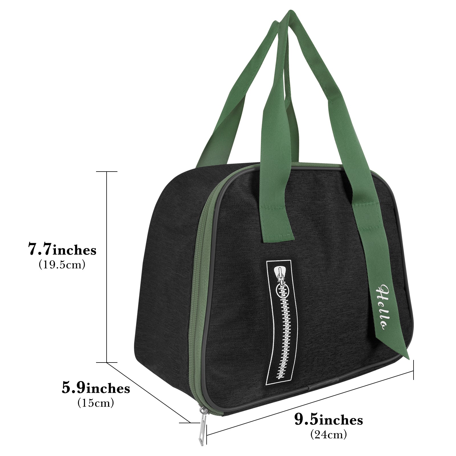 Linkidea Lunch Tote Bag, Insulated Lunch Bag with Hand Strap, Portable Lunch Bag with Zipper Fits Daily Use, Compatible with Bentgo Classic, Bentoheaven, Ello, NatraProw (Black)