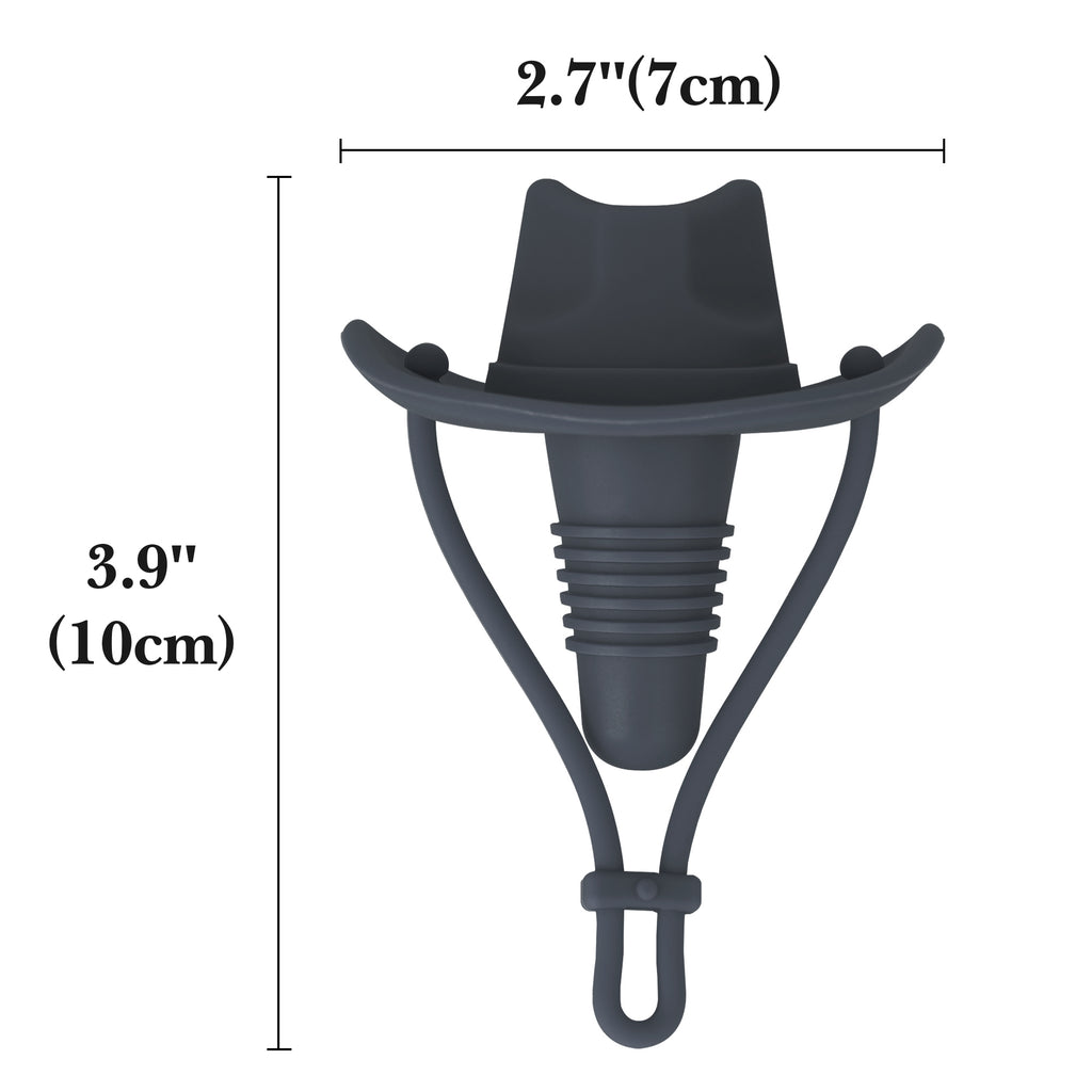 Linkidea 2 Pack Silicone Cowboy Style Bottle Stoppers, Reusable Fun Cap Sealers to Keep Drinks Fresh, Unique Gifts for Boyfriend, Dad, Friends (Dark Gray)