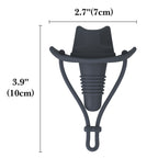Linkidea 2 Pack Silicone Cowboy Style Bottle Stoppers, Reusable Fun Cap Sealers to Keep Drinks Fresh, Unique Gifts for Boyfriend, Dad, Friends (Dark Gray)