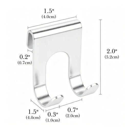 Linkidea 2 Pack Shower Door Hooks, Compatible with Frameless Shower Door, Rustproof Heavy Duty Towel Robe Hanger Rack, No Drilling Bathroom Hook for Bathing Suit Loofah Bath Puff, Silver