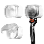 Linkidea 2 Pack Wall Mounted Razor Holder, Waterproof Shaving Stand Accessories, Compatible with Gillette Fusion 5, GilletteLabs Special NFL Series, Dorco Pace 6 Pro, Harry's 5 Blade (White)