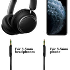 Linkidea Audio Cable with Mic for Soundcore Life Q20/Q30 Space Q45 H30i, ATHWS990BT WS660BT Headphones, 3.5mm to 3.5mm Replacement Aux Cord (4.9 ft / 1.5 m)