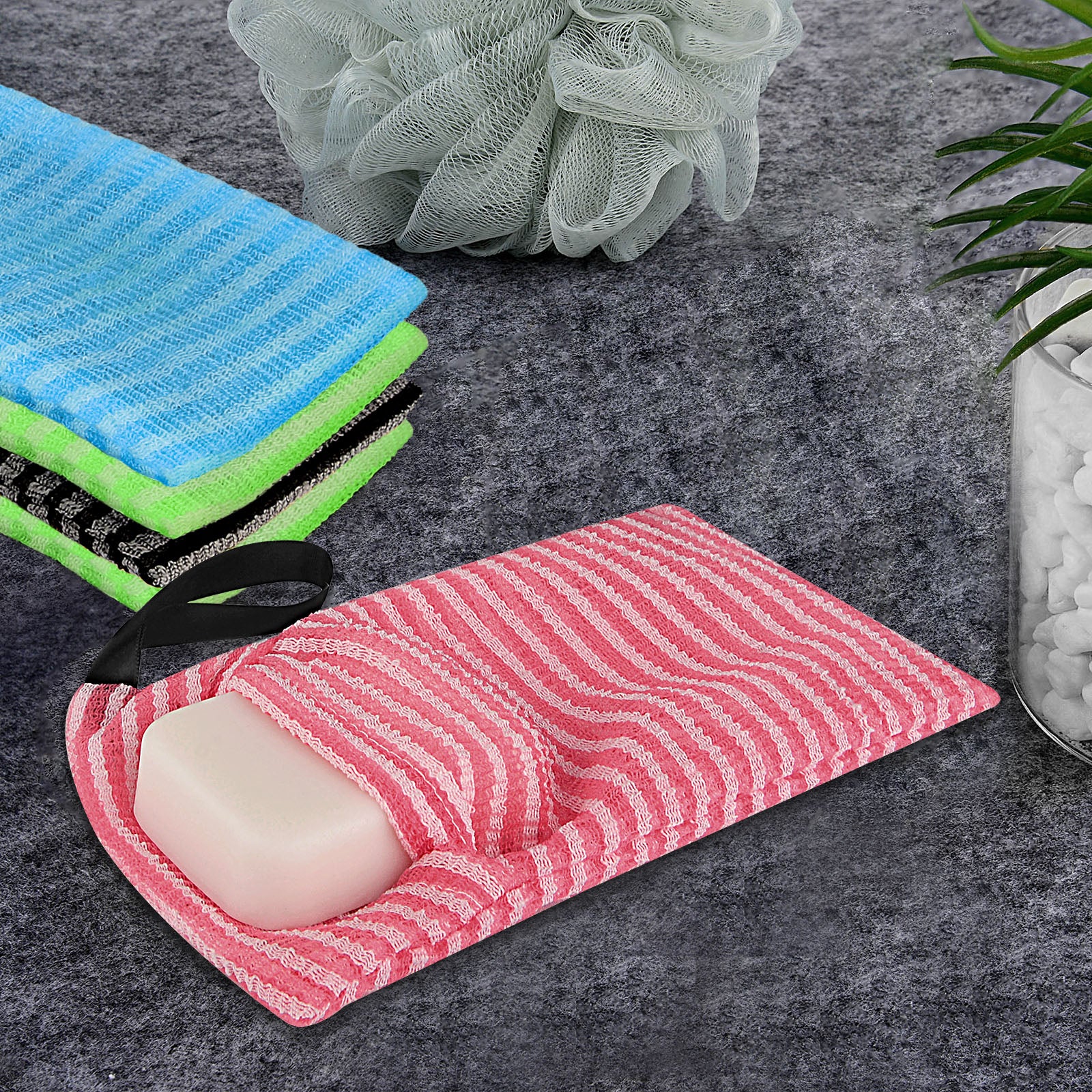 Linkidea 20 Pack Nylon Exfoliating Mesh Soap Bag Bulk Pack, Wholesale Multi-Pack Bar Soap Saver Pouch with Drawstring, Exfoliator Body Scrubber for Bath Shower