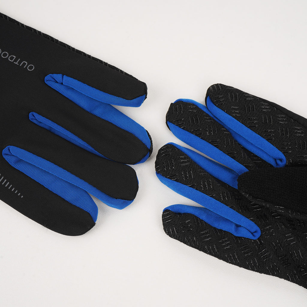 Linkidea Kids Winter Running Gloves, Adjustable Compression Gloves with Anti-Slip Grip Fits Kids Youth, Breathable Soccer Accessories Compatible Touchscreen (Blue, M)