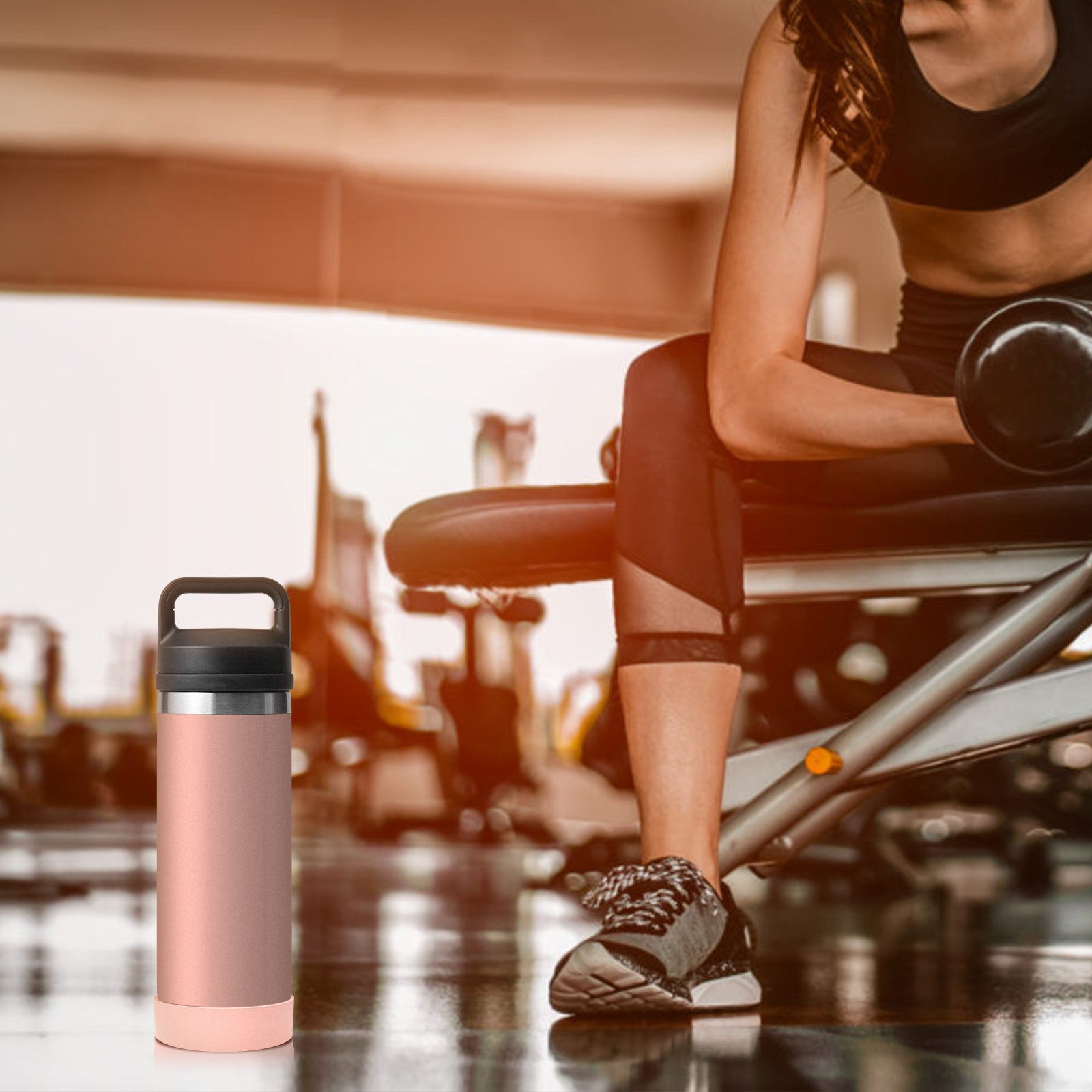 Linkidea 2 Pack Water Bottle Boot Compatible with YETI Rambler Jr. Kids 12oz, Rambler Bottle 12oz/18oz, Yonder 20oz, Silicone Anti-Slip Bottle Bottom Bumper Protector (Ice Pink)