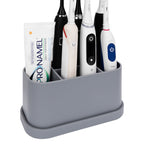 Linkidea Electric Toothbrush Holder, Silicone Tooth Brush Stand, Countertop 5 Slots Electric Toothbrush Holder Organizer Compatible with Oral-B DB4010, Pro 100 CrossAction, Spinbrush Pro (Grey)
