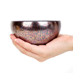 Linkidea Ceramic Shaving Bowl for Men, Jian Zhan Glaze Wet Shave Mug, Traditional Shaving Soap Lather Bowl (Purple)
