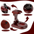 Linkidea Wooden Tobacco Pipe Stand Holder Rack, Compatible with Most Smoking Pipes, Portable Pipe Display Organizer, Pipe Holder for Smoking Accessories (Red)