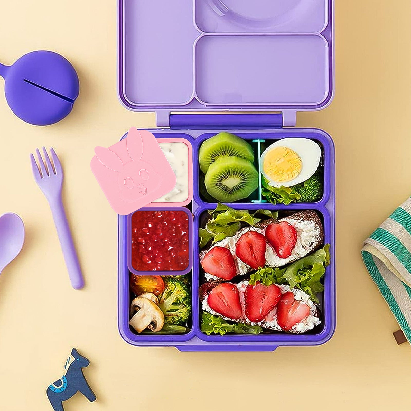 Linkidea 2 Pack Salad Dressing Container, 10.1 oz Leakproof Dips Containers To Go, Reusable Containers Ideal for Lunch Bento Box, Condiment Container with Silicone Lids, Compatible with OmieBox