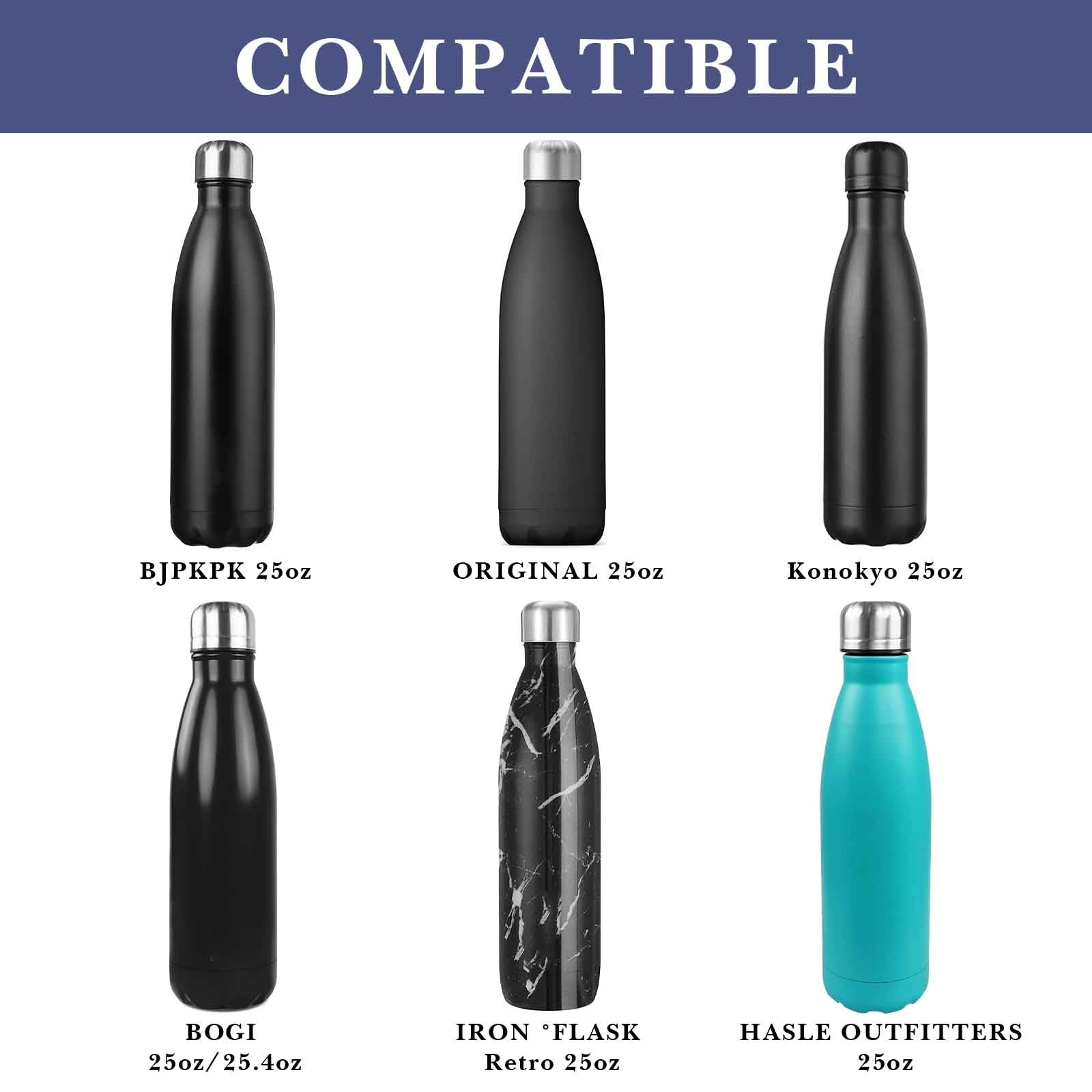 Linkidea 2 Pack Water Bottle Boot Compatible with 25oz ORIGINAL, BJPKPK, Konokyo 25oz Cola Shaped Bottles, Silicone Bottle Boot Bottom Sleeve Protector, Bottle Bumper (Navy Blue)