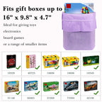 Linkidea 4 Pack Reusable Drawstring Gift Bags, Fabric Party Favor Bags for Birthday, Christmas & Holiday, Toy Storage Pouch for Building Blocks, Bricks & Goodie Bags (Purple)