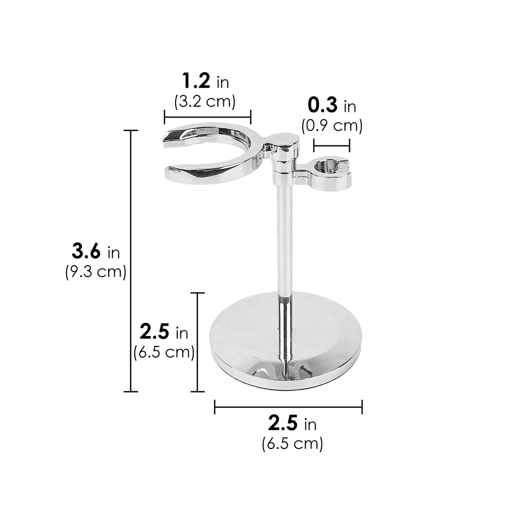 Linkidea Safety Razor Holder, Shaving Brush & Razor Stand, Compatible with MUHLE Double Edge Razor, Space-Saving Bathroom & Shower Room Storage Stand (Chrome Plating/Silver)