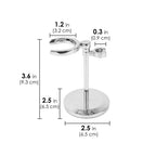 Linkidea Safety Razor Holder, Shaving Brush & Razor Stand, Compatible with MUHLE Double Edge Razor, Space-Saving Bathroom & Shower Room Storage Stand (Chrome Plating/Silver)