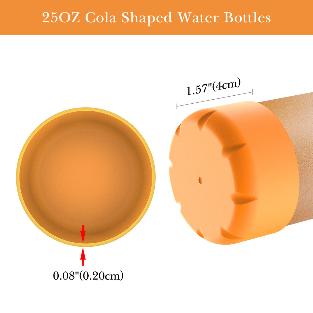 Linkidea 2 Pack Water Bottle Boot Compatible with 25oz S'well ORIGINAL, BJPKPK, Konokyo 25oz Cola Shaped Bottles, Silicone Bottle Boot Bottom Sleeve Cover Protector, Bottle Bumper (Orange)